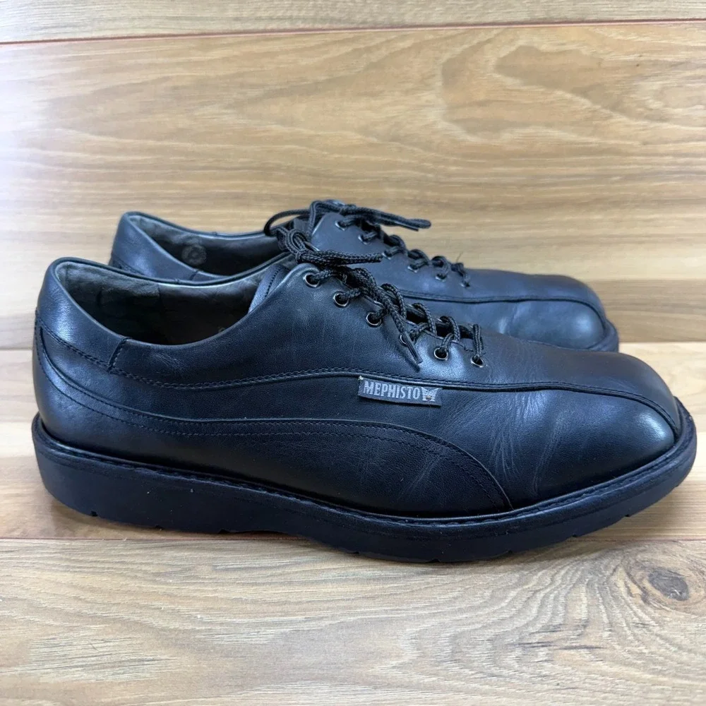 Mephisto Good Year Welt Black Oxfords Mens 10 Leather Comfort Business Casual
